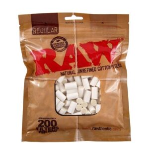 Cajas de Filtros RAW Regular – Bolsas de 200 filtros de celulosa natural