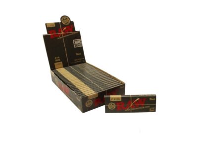 RAW Black 1¼ – Caja de 24 libritos de papel ultrafino sin refinar