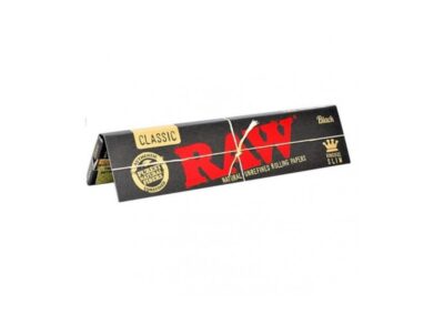 RAW Black King Size Slim – Caja de 50 Libritos de Papel Largo Ultra Fino