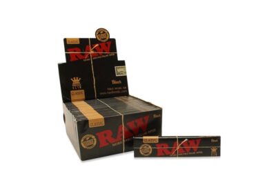 RAW Black King Size Slim – Caja de 50 Libritos de Papel Largo Ultra Fino