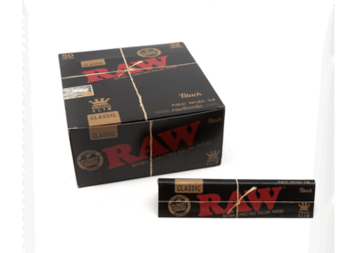 RAW Black King Size Slim – Caja de 50 Libritos de Papel Largo Ultra Fino