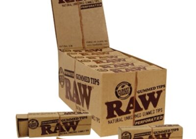 Filtros RAW Gummed de cartón natural, con adhesivo vegetal. Cada caja contiene 24 libritos de filtros precortados de 59 x 17 mm.