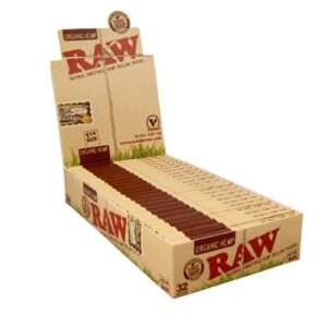 RAW Organic 1¼ – Papel de liar ecológico sin blanquear (Caja 24 unidades)