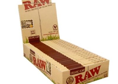 RAW Organic 1¼ – Papel de liar ecológico sin blanquear (Caja 24 unidades)