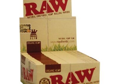 RAW Organic King Size Slim – Papel de liar ecológico largo (Caja 50 libritos)