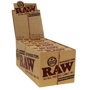 Filtros RAW Gummed de cartón natural, con adhesivo vegetal. Cada caja contiene 24 libritos de filtros precortados de 59 x 17 mm.