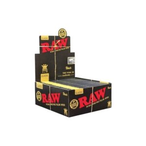 RAW Black King Size Slim – Caja de 50 Libritos de Papel Largo Ultra Fino