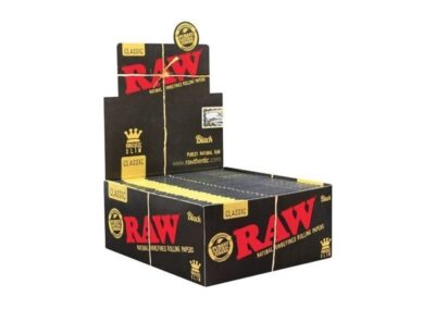 RAW Black King Size Slim – Caja de 50 Libritos de Papel Largo Ultra Fino