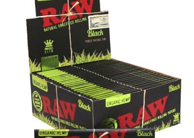 RAW Black Organic King Size Slim | Papel de Liar Ecológico (Caja 50 uds)