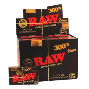 Caja RAW Black 300 1 ¼ – 40 Libritos de Papel Ultra Fino de Liar