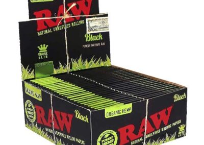 RAW Black Organic King Size Slim | Papel de Liar Ecológico (Caja 50 uds)